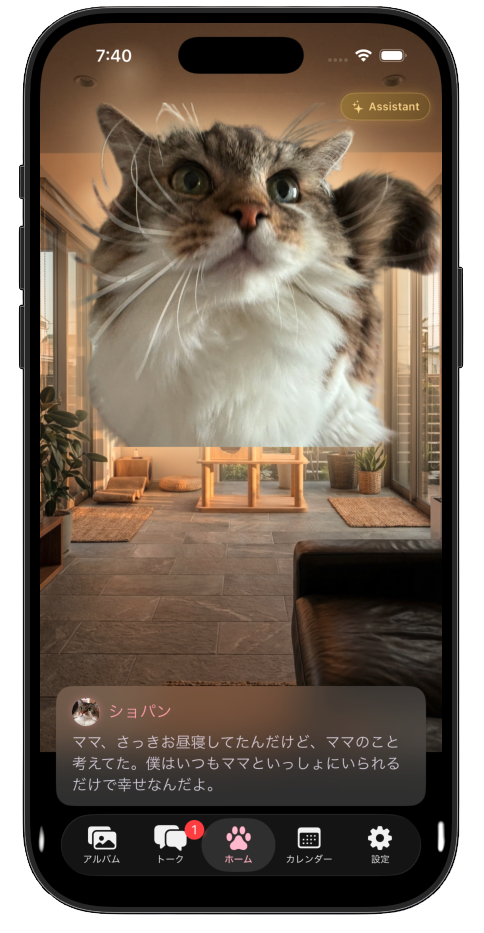 アシスタントモード切替ボタン
